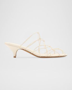 Ulla Johnson Colette 50Mm Knotted Kitten-Heel Mules - White
