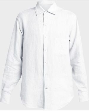 Loro Piana Andre Long-Sleeve Linen Shirt - White