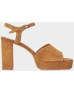 STAUD Jodie 100Mm Suede Platform Heels - White
