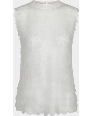 Twp Semi-Sheer Paillette Shell - White
