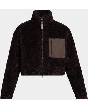 Brunello Cucinelli Sparkling Teddy Crop Jacket - Black