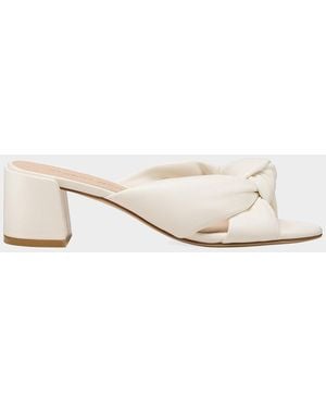 Stuart Weitzman 50Mm Soplaya Leather Mule Sandals - Natural