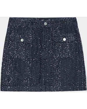 Rails Abbot Tweed Denim Mini Skirt - Blue