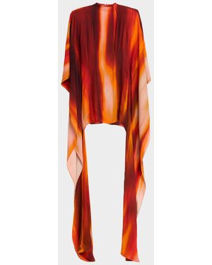 LAQUAN SMITH Gradient Long-Sleeve Mini Dress - Red