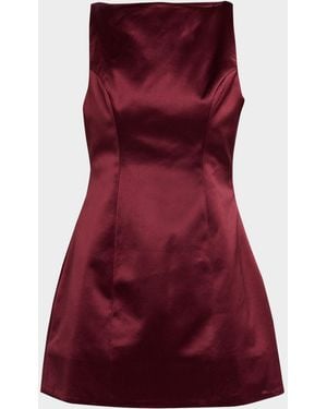 retroféte Livie High-Neck Satin Mini Dress - Red