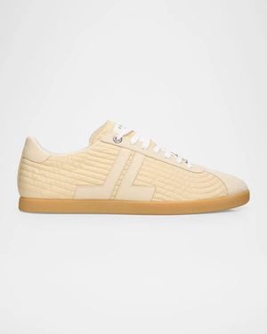 Lanvin Apos;S Nylon And Suede Low-Top Sneakers - Natural