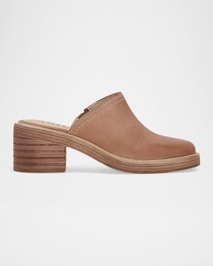 Frye 65Mm Kate Vintage Oiled Leather Mules - Brown