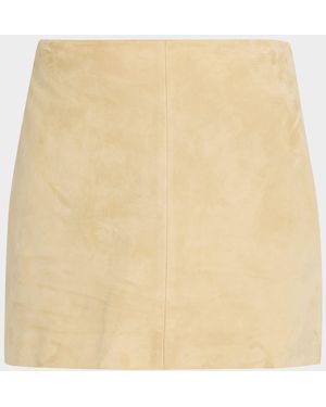 Arma Melody A-Line Suede Mini Skirt - Natural