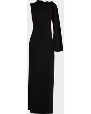 Rosetta Getty Twisted Cape Maxi Dress - Black