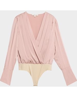 FAVORITE DAUGHTER The Date Satin Bodysuit - Pink