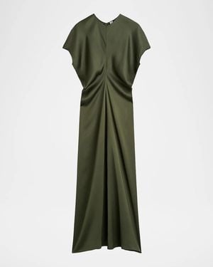 TOTEME Satin Slouch Waist Dress - Green