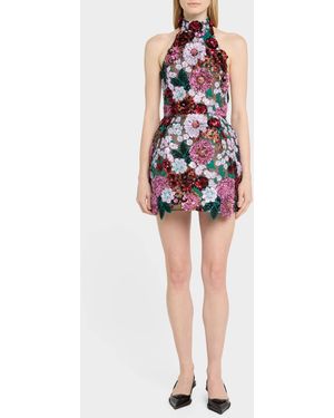 dazed wrap halter mini dress sir Realisme Wrap Halter Mini Dress | Black & White Papier Print