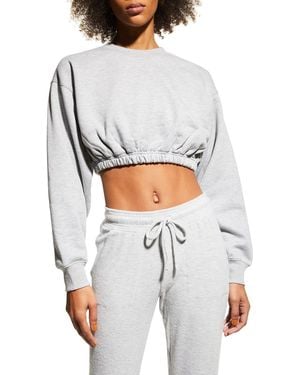 Alo Yoga Devotion Pullover Fleece Crop Top - White
