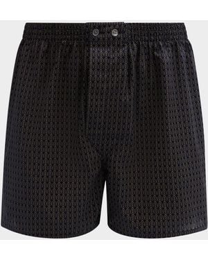 Derek Rose Nelson Leaf-Print Boxer Shorts - Black