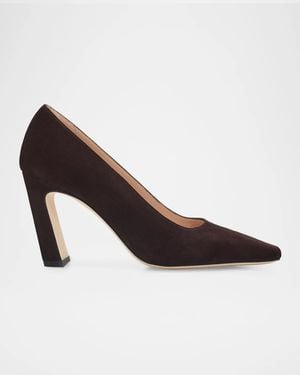 Stuart Weitzman 85Mm Stassi Satin Pumps - Brown