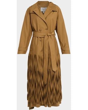 Twp Fringe Benefit Water-Repellent Twill Trench Coat - Natural