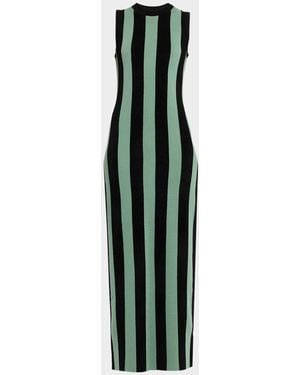 Zankov Jeanne Strapless Striped Maxi Dress - Green