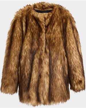 A.L.C. Bria Faux Fur Top Coat - Brown