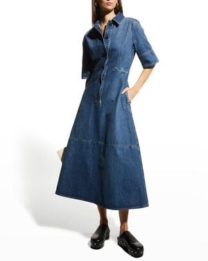 Co. Denim Midi Shirtdress - Blue