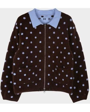 Ph5 Halley Polka-Dot Knit Cardigan - Black