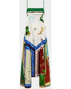 ALÉMAIS Tangible Love Silk Midi Dress - White