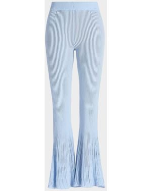 Ronny Kobo Dallas Sheer Rib Knit Pants - Blue