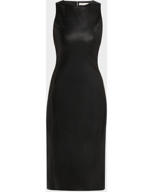 Alice + Olivia Wynell Vegan Leather Knee-Length Dress - Black