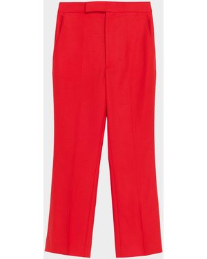 Maria McManus High-Rise Straight-Leg Crop Pants - Red