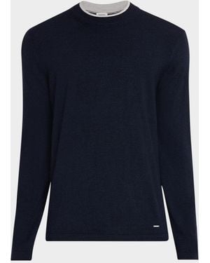 Jonathan Simkhai Apos;S Barrett Tipped Crewneck Sweater - Blue
