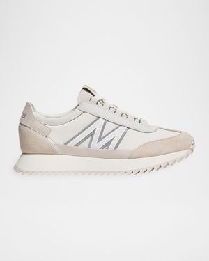 Moncler Pacey2 Suede And Nubuck Low-Top Sneakers - Natural