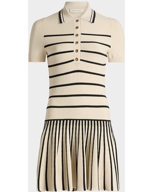 Zimmermann Luna Striped Polo Mini Dress - Natural