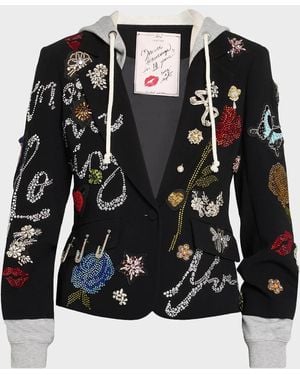 Cinq À Sept Greatest Hits Embellished Hybrid Blazer - Black