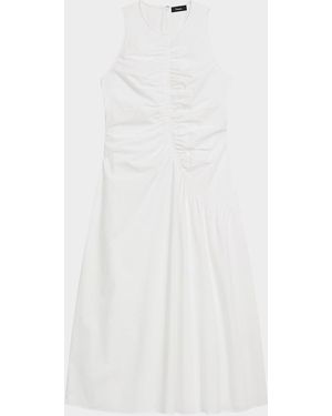 Theory Asymmetric Ruched Tank Dress - White
