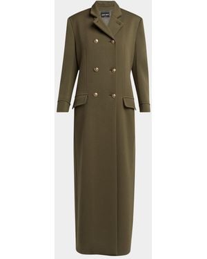 Giorgio Armani Military Double-Breasted Maxi Coat - Green