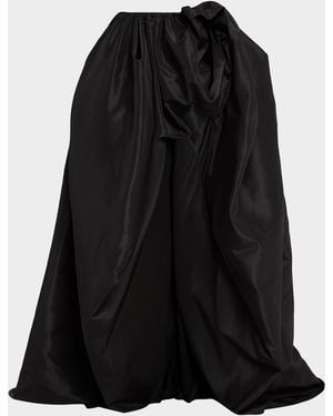 AKNVAS Jami Hand-Draped Taffeta Skirt - Black