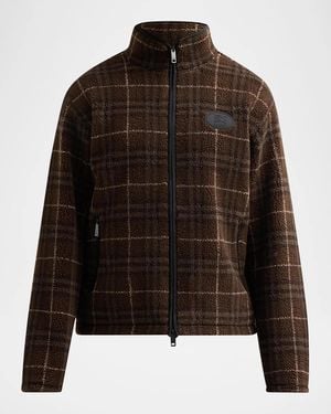 Burberry Fairfax Check Funnel Neck Jacket - Brown