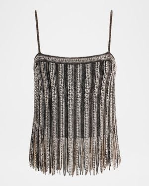 Alice + Olivia Chi Embellished Fringe Top - Multicolor