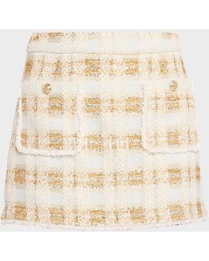 Ramy Brook Amaliah Plaid Tweed Mini Skirt - Natural