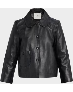 Ba&sh Mylos/4-Sleeve Leather Jacket - Black
