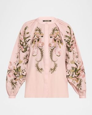 Kobi Halperin Heidi Sequin Floral-Print Blouse - Pink