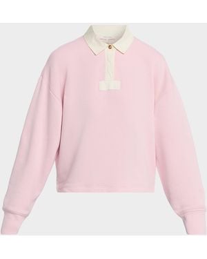 Rag & Bone Vintage Terry Oversized Polo Sweatshirt - Pink