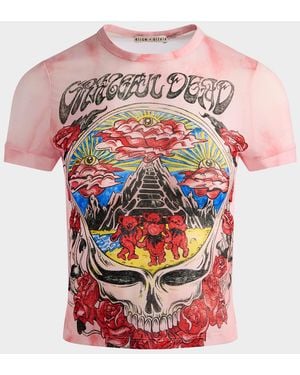 Alice + Olivia X Grateful Dead Tess Crewneck Tee - Pink