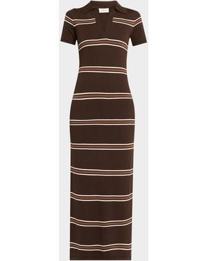 SER.O.YA Sam Striped Maxi Dress - Brown