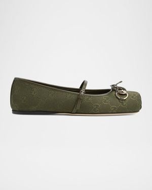 バレエシューズ Gucci Suede Ballerinas With All-Over Gg Motif GUCCI Suede ballerinas with all-over GG motif