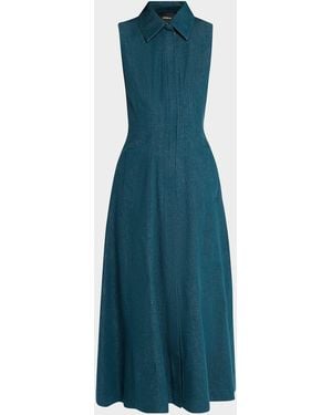 Akris Sleeveless Denim Midi Shirtdress - Blue