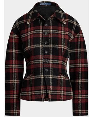 Polo Ralph Lauren Plaid Wool-Blend Tweed Jacket - Black