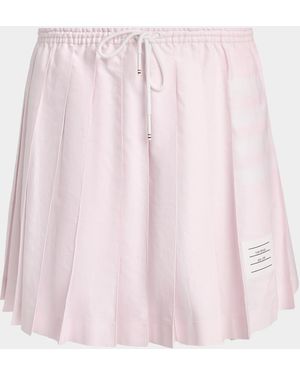 Thom Browne 4-Bar Cotton Drawstring Miniskirt - Pink