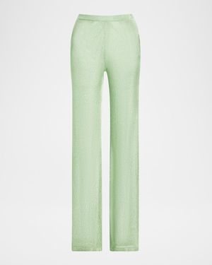 SER.O.YA Sheldon Metallic Knit Pants - Green