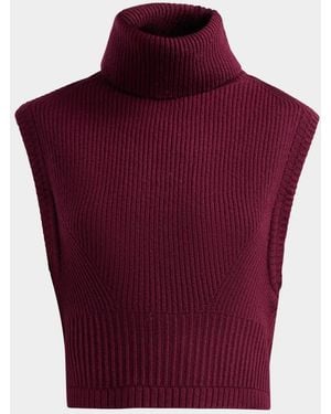 Jonathan Simkhai Maple Ribbed Wool-Cashmere Top - Red