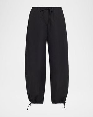 TOTEME Drawstring Cotton Balloon Pants - Blue